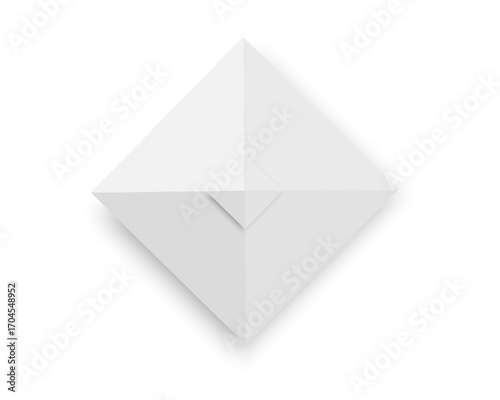 Square tent top view. Gazebo marquee. Beach umbrella. Event sunshade. Market, cafe or stand sun protection canopy mockup isolated on white background. Vector realistic illustration.