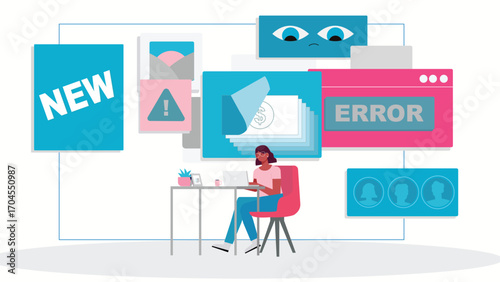 Digital Workspace Overload with Error Alerts and Notifications