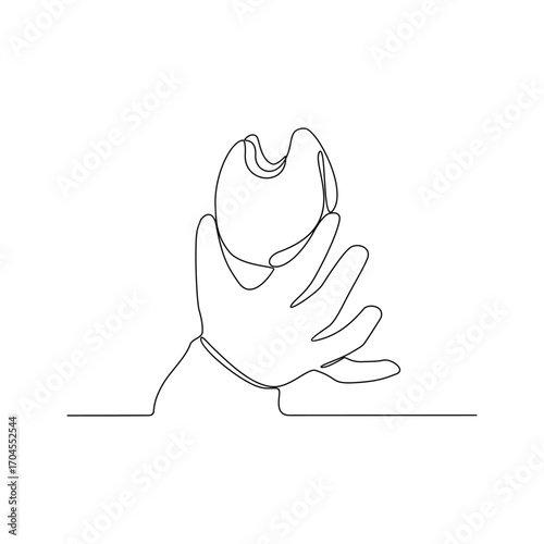 One continuous line drawing of people are eating cakes in the food court area vector illustration.  Food street illustration in linear style vector concept. Great design for food business campaign.