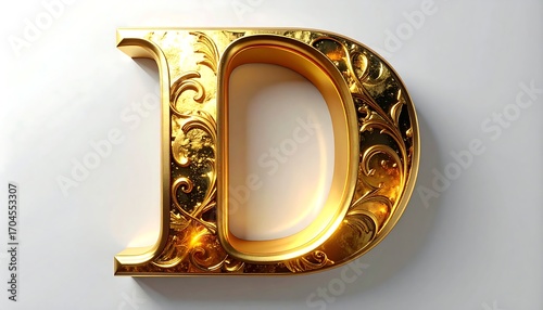 Ornate gold letter D
