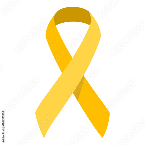 Gold awareness ribbon used for children's cancer fundraising vector