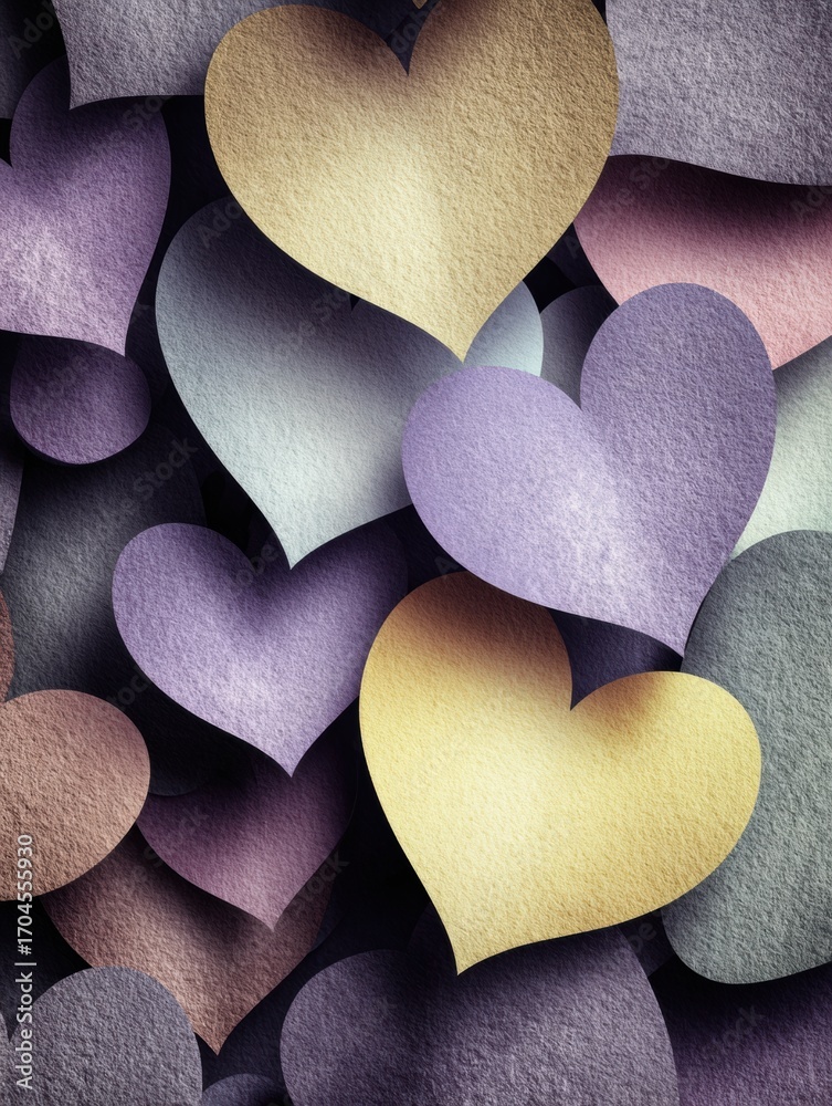 Obraz premium Colorful Paper Hearts Create a Vibrant Display of Warmth and Affection for Various Occasions and Celebrations