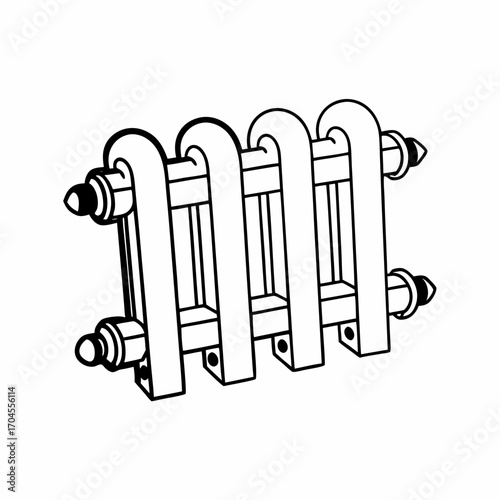 Creative details Heat exchanger Vector Illustration
