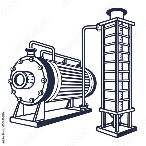 Creative details Heat exchanger Vector Illustration