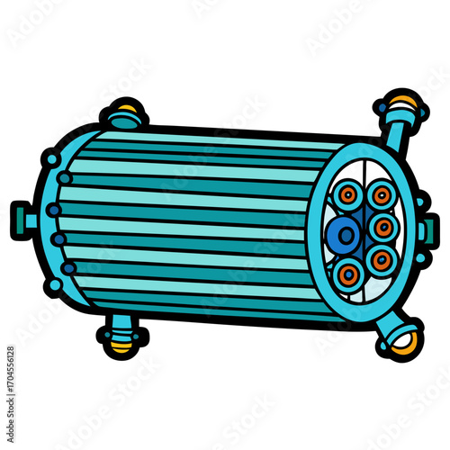 Creative details Heat exchanger Vector Illustration