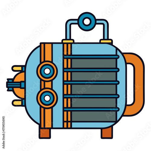 Creative details Heat exchanger Vector Illustration