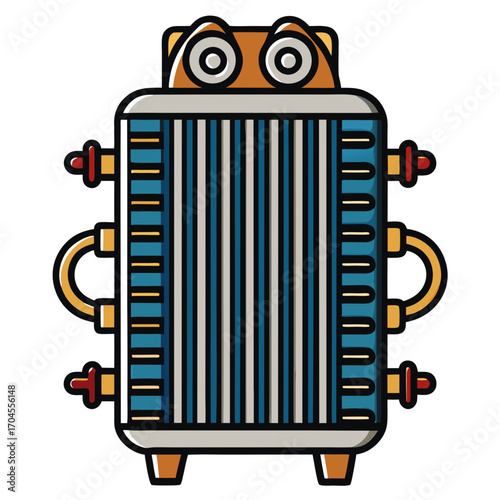 Creative details Heat exchanger Vector Illustration