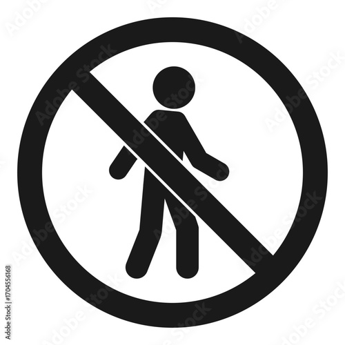 No entry or authorised personnel only sign with generic stick person and prohibited symbol black vector