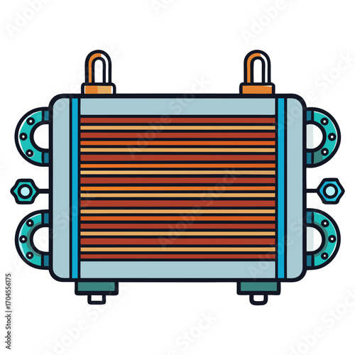 Creative details Heat exchanger Vector Illustration