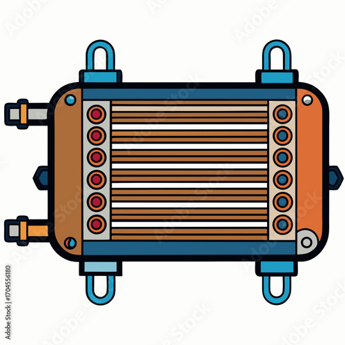 Creative details Heat exchanger Vector Illustration