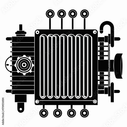 Creative details Heat exchanger Vector Illustration
