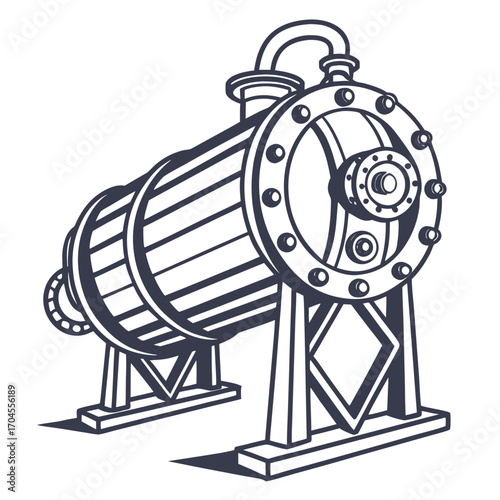 Creative details Heat exchanger Vector Illustration