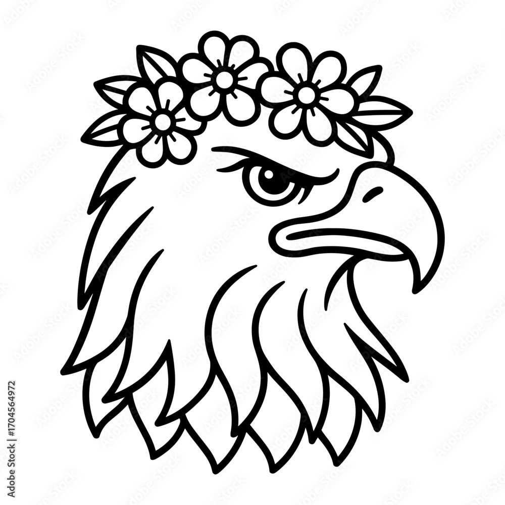 Obraz premium Eagle With Flower Crown