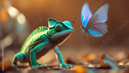 butterfly on a green leaf