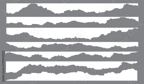 A realistic set of ripped white paper sheets Png isolated on a transparent texture background