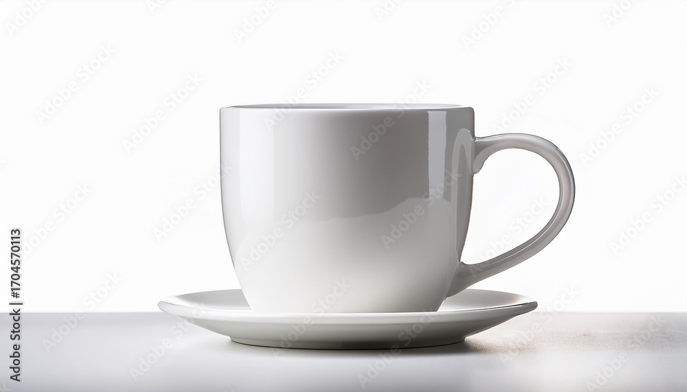 Fototapeta premium Empty White Coffee Mug Against A White Or Transparent Background
