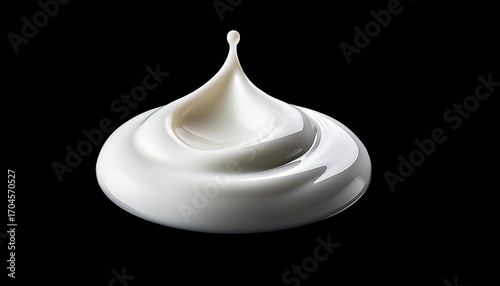 Drop Of White Milk Or Yogurt Isolated On Transparent Background