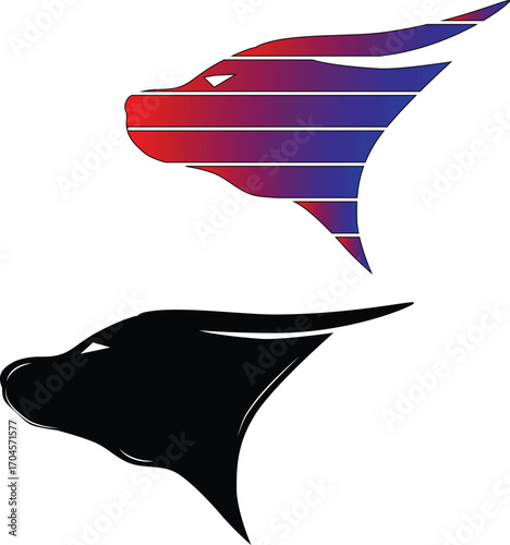Illustration of a tough buffalo head