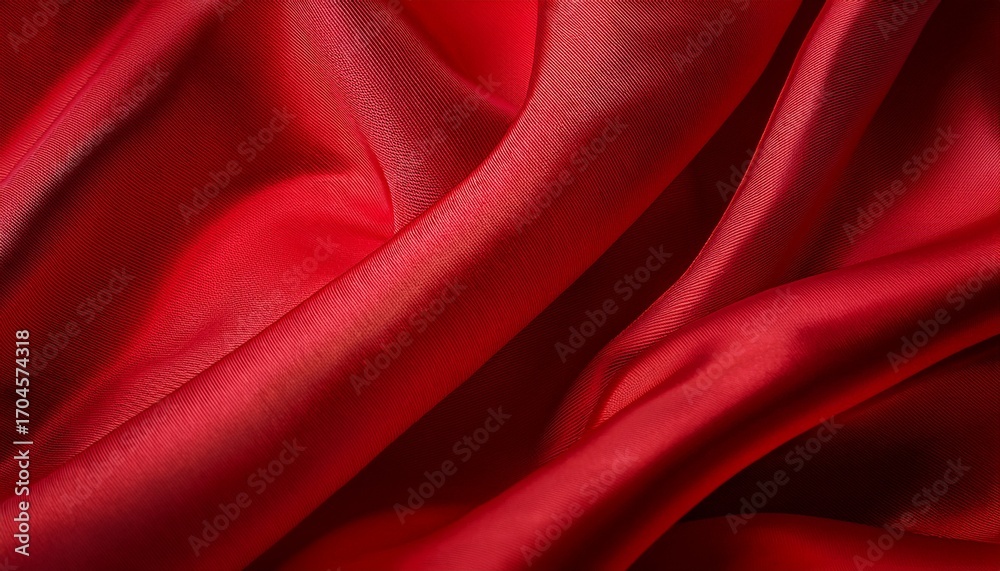 Obraz premium Abstract Waves Of Red Fabric Create A Beautiful Flowing Texture Ideal For Backgrounds Textures Or Artistic Projects