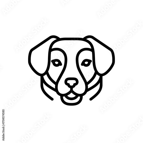 Dog Face Icon Minimalist Canine Head Illustration