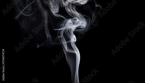 Wallpaper Mural Abstract Gray Smoke Swirls Rising Vertically On Black Background Torontodigital.ca