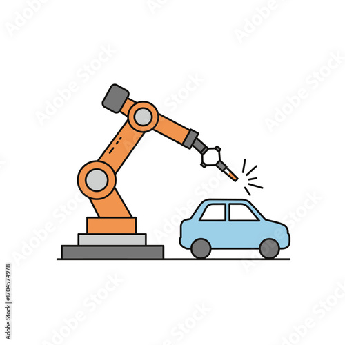Robotic Car Manufacturing Automated Precision Welding Process