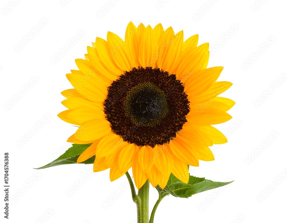 Fototapeta premium Close-up sunflower on white