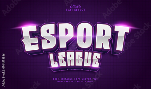 Esport League Editable Text Effect 3d Glow Gaming Neon Technology