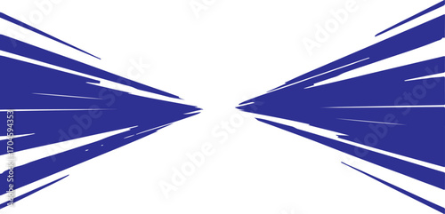 Blue Lines Perspective on White Background