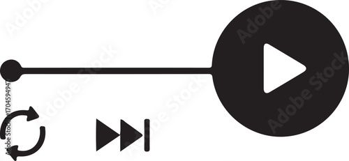 Play Button Interface Design with Arrows and Circle