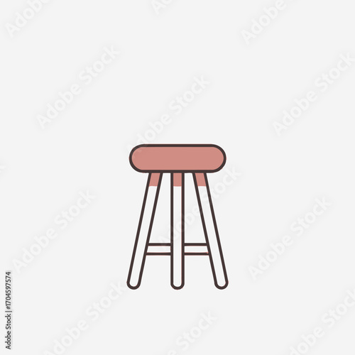 This image features a simple yet stylish stool with a pink top and wooden legs, highlighting minimalism and functional design suitable for various settings.