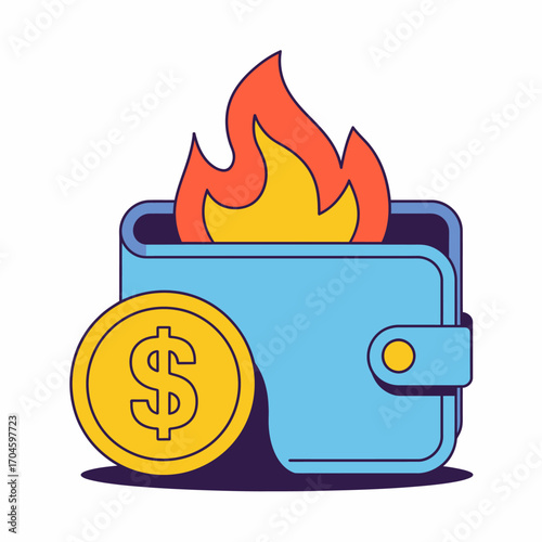 In this compelling image, a wallet is set ablaze, representing the feelings of despair and anxiety associated with financial troubles and the effects on mental health.