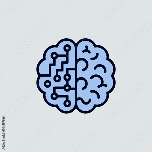 This image presents a stylized brain, seamlessly merging nature with technology through unique design elements, encapsulating the future of human cognitive advancement.