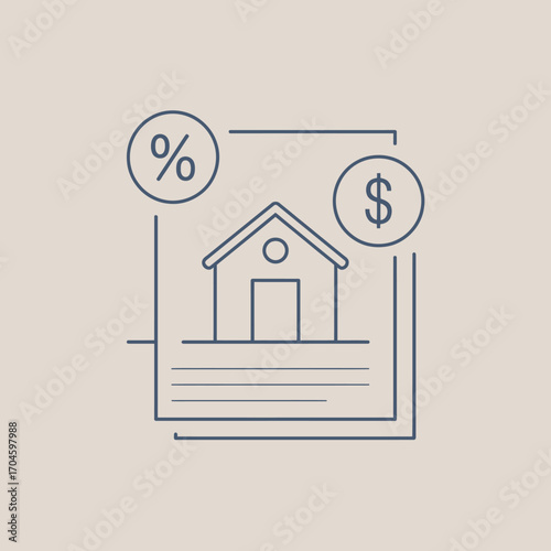 This image illustrates mortgage paperwork featuring a house icon alongside financial symbols, emphasizing the importance of home equity in financial decision making.