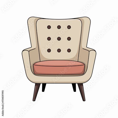 This image features a retro lounge chair with a unique design, combining stylish elements and comfort, making it a perfect fit for modern interior spaces.