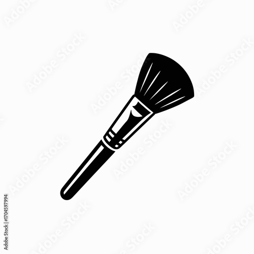 A refined illustration of a stylized makeup brush, ideal for beauty culture enthusiasts, focused on aesthetics, function, and artistic expression in cosmetics.