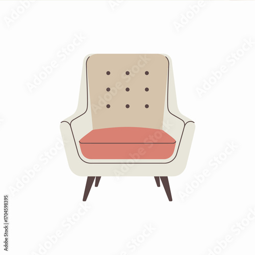 The image showcases a stylish contemporary armchair featuring a unique design and warm color palette, creating an inviting atmosphere for relaxation in any space.