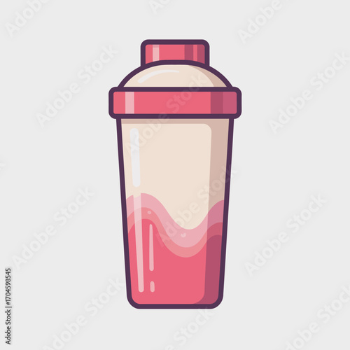 A glossy pink shaker bottle with a creamy design illustrates the perfect blend of style and functionality, ideal for fitness enthusiasts and health-conscious individuals.