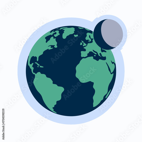 An artistic, dramatic representation of Earth and the Moon conveys the majestic beauty of space and the symbolic connections between our planet and its satellite.
