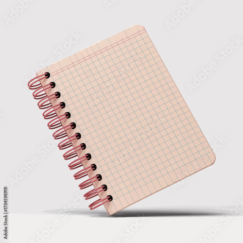 This image features a spiral bound notebook with a grid pattern, showcasing its sleek design and perfect for students or professionals wanting organization.