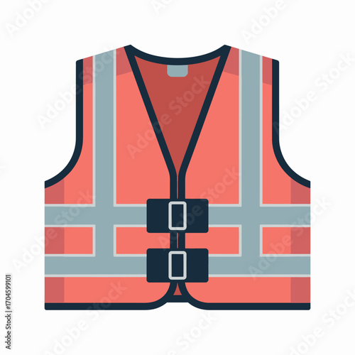 A sleek and modern graphic representation of a reflective safety vest, highlighting its design and practical features for safety professionals in various fields.