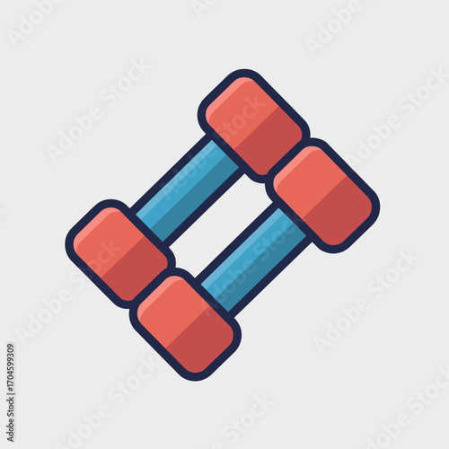 This artwork features stylized dumbbells in an artistic representation, emphasizing fitness, strength, and the active lifestyle that resonates with modern gym-goers and health enthusiasts.
