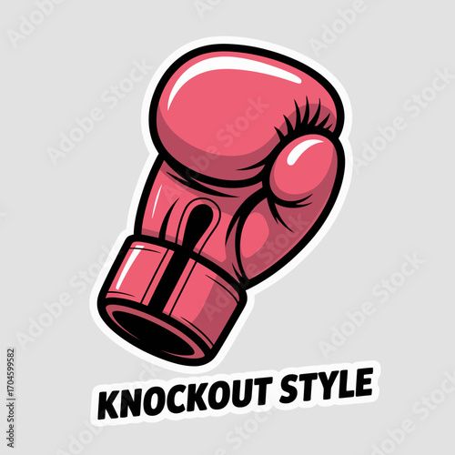 This image features a striking pink boxing glove with the text 'Knockout Style', highlighting the energetic and competitive nature of boxing.
