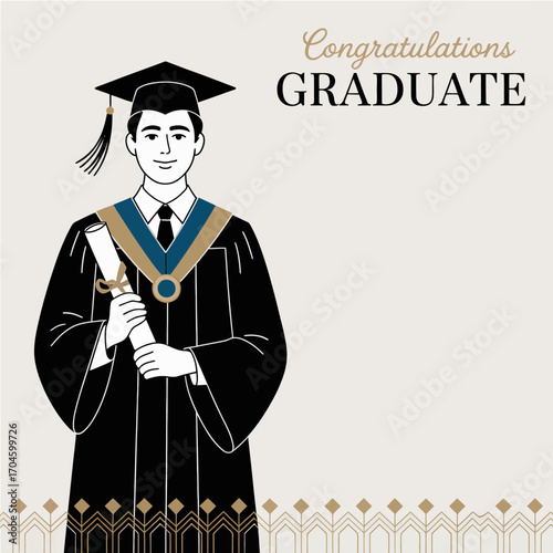 A proud graduate in academic regalia holds their diploma, embodying the culmination of their educational journey and the joy of achieving long-sought goals and aspirations.