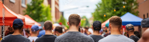 Wallpaper Mural People outdoor street market event community summer social gathering tents lively outdoor street market event with people gathering colorful tents Torontodigital.ca