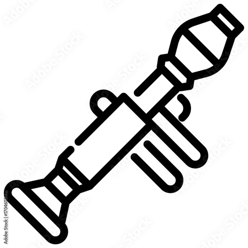 Outline Simple Rocket Launcher Weapon Combat War Military Armament Icon