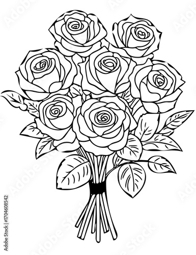 black and white rose vector