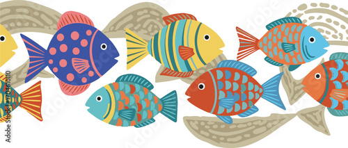 Colorful Fish Pattern Graphic Design