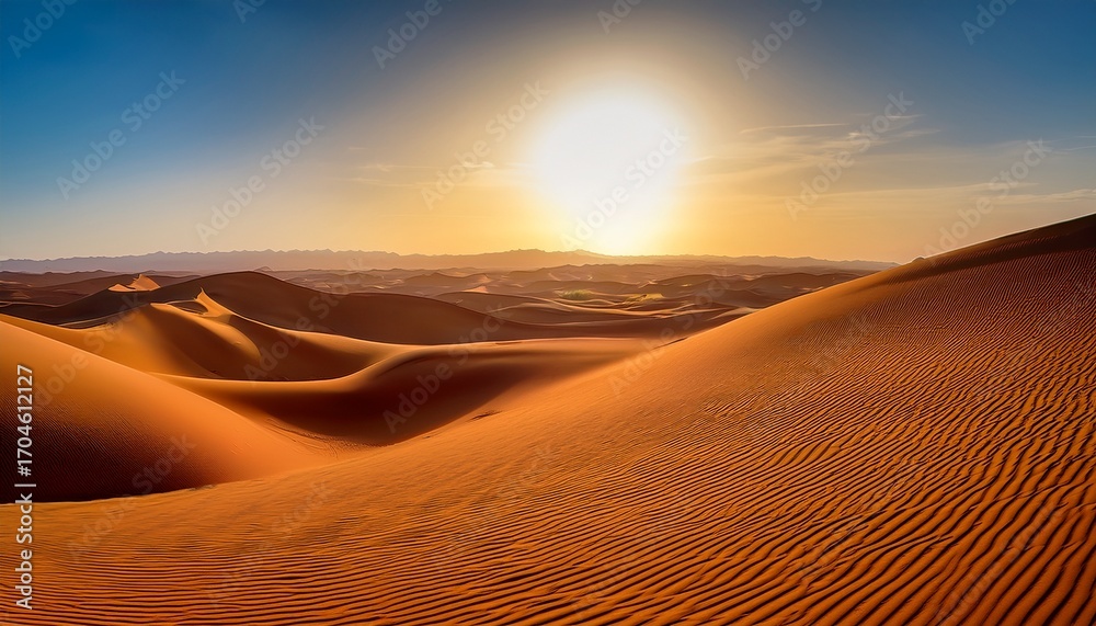 Naklejka premium Abstract Desert Landscape Wallpaper Serene Dunes Hazy Horizons And Golden Sands Perfect For Desktop And Mobile