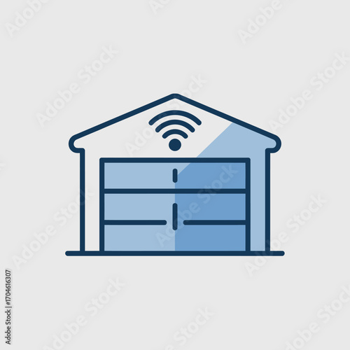 Featuring a wireless garage door design, this image emphasizes the essence of modern architecture and technology reflecting a contemporary living experience.